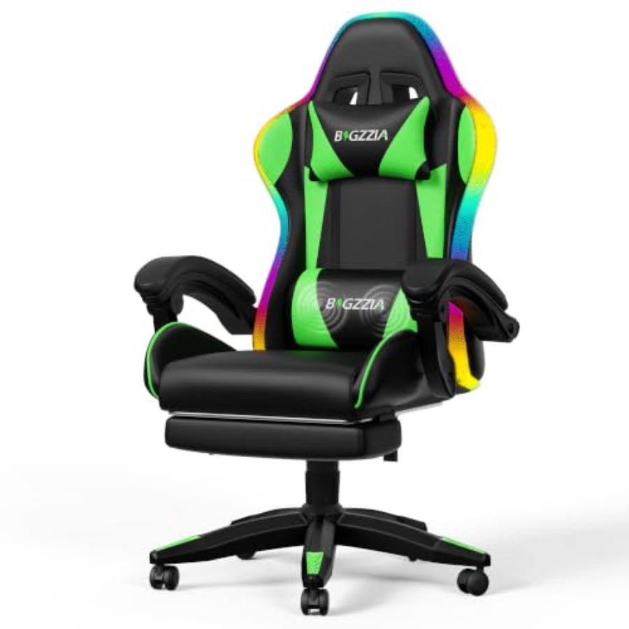 Massage - Kursi gaming RGB dengan sandaran kaki