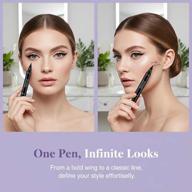 Waterproof Liquid Eyeliner Pen - 2 buah Eyeliner Hitam, Pensil Eyeliner