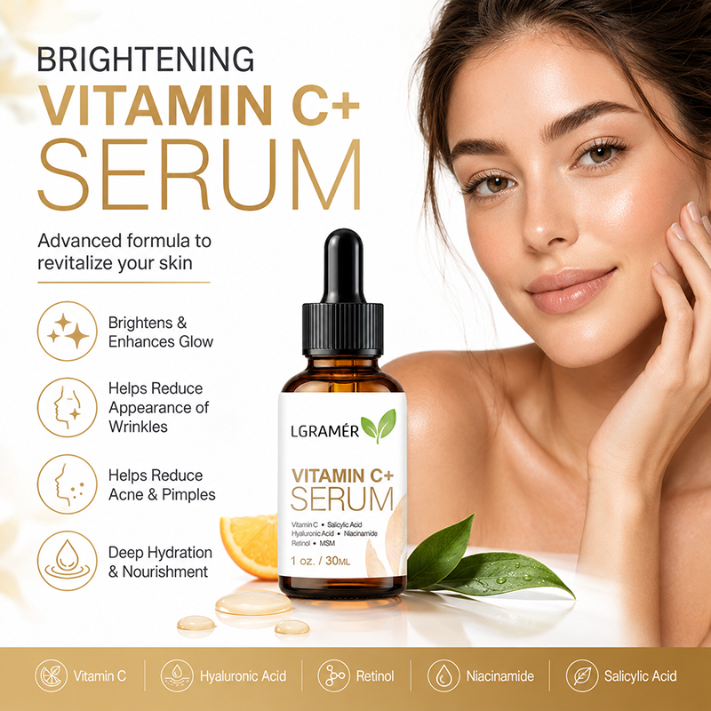 Serum Wajah Vitamin C+ Dengan  - Hyaluronic Acid Facial Serum ulasan dan harga