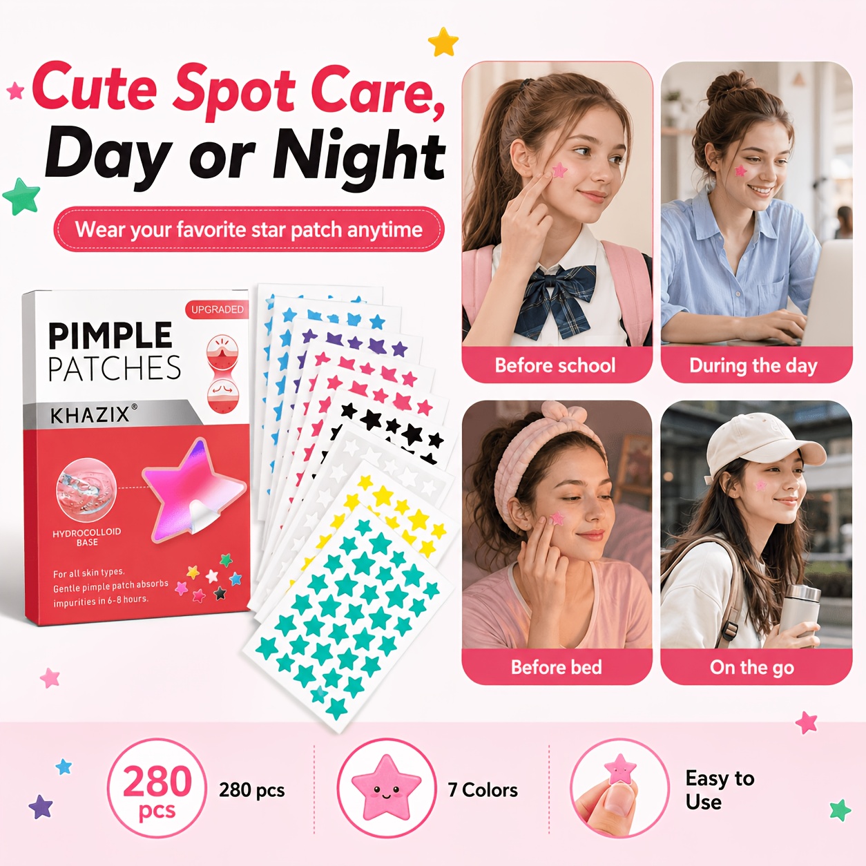 280pcs Star Pimple Patches, 7  - Hydrocolloid Pimple Patch ulasan dan harga